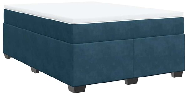 Box spring postel s matrací tmavě modrá 140x200 cm samet 3285291