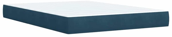 Box spring postel s matrací tmavě modrá 140x200 cm samet 3285291