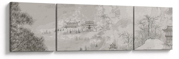 Obraz - Čínská krajina (170x50 cm)