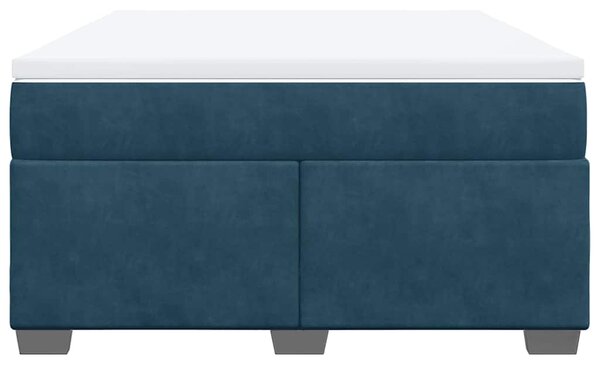 Box spring postel s matrací tmavě modrá 140x200 cm samet 3285291