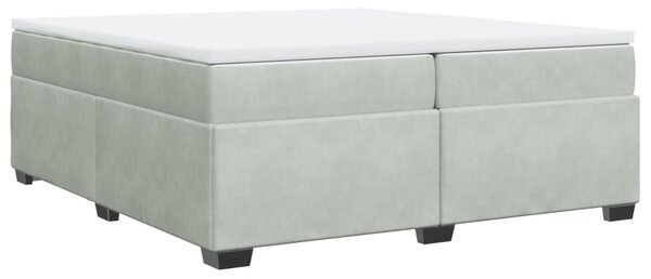 Box spring postel s matrací světle šedá 200x200 cm samet 3285305
