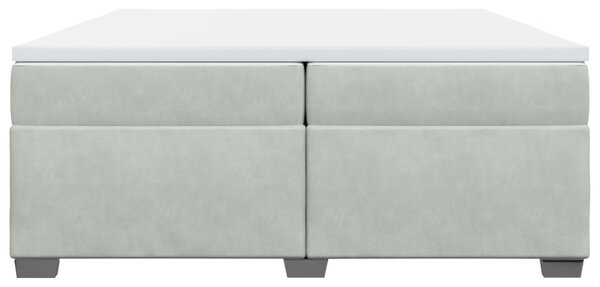 Box spring postel s matrací světle šedá 200x200 cm samet 3285305