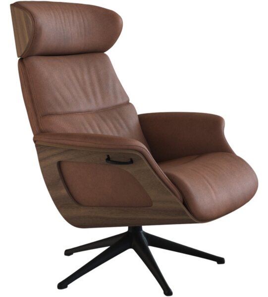 -25 % Dny MOMENTI– Hnědé kožené lounge křeslo FLEXLUX CLEMENT MEDIUM
