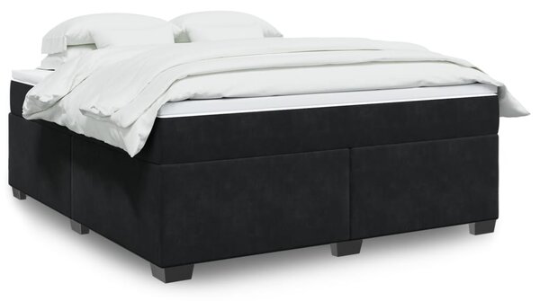 Box spring postel s matrací černá 180x200 cm samet 3285301
