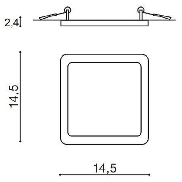 LED Stropní zápustné bodové svítidlo AZzardo Slim 15 Square 3000K IP44 white AZ2837 12W 1000lm 3000K IP44 14,5cm čtvercové bílé