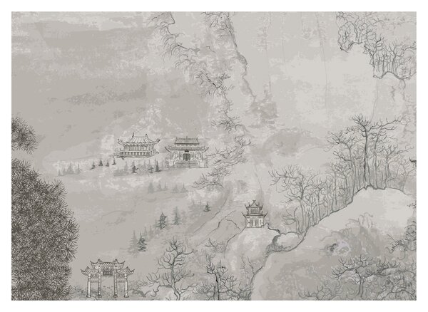 Obraz - Čínská krajina (70x50 cm)