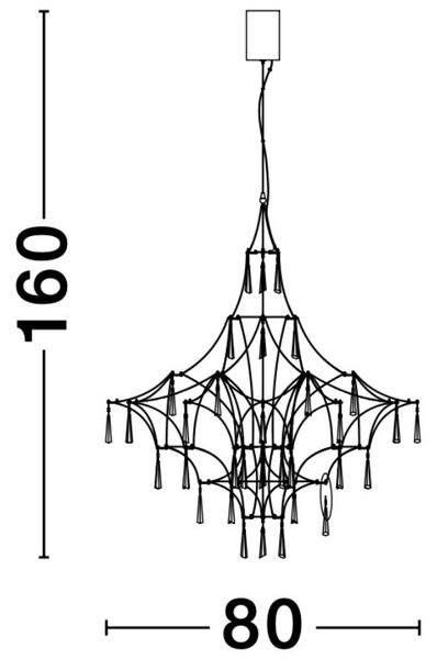 Zlaté kovové závěsné LED světlo Nova Luce Goro 80 cm