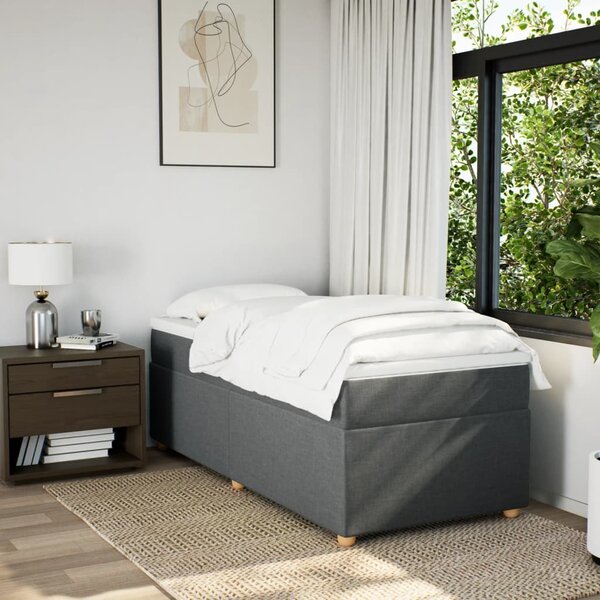 Box spring postel s matrací tmavě šedá 80 x 200 cm textil 3285332