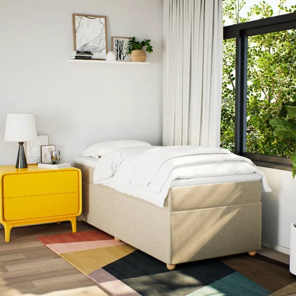 Box spring postel s matrací krémová 80 x 200 cm textil 3285336
