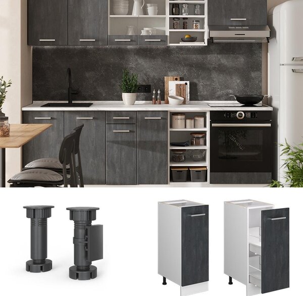 Lékárničková skříňka Vicco R-Line Černý beton 30 cm PD Dub, Model 47586