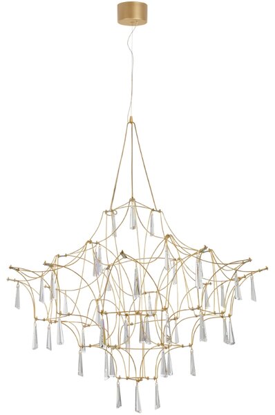 Zlaté kovové závěsné LED světlo Nova Luce Goro 80 cm