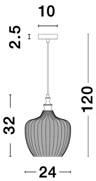 Modré skleněné závěsné světlo Nova Luce Loni 24 cm