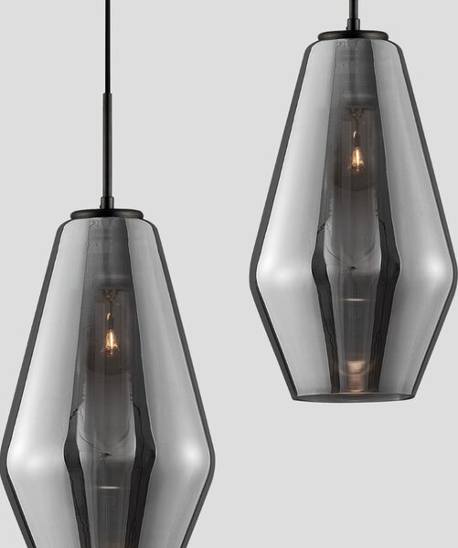 Kouřově šedé skleněné závěsné světlo Nova Luce Veiro 17 cm
