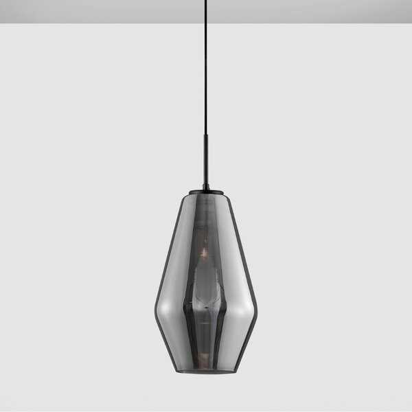 Kouřově šedé skleněné závěsné světlo Nova Luce Veiro 17 cm