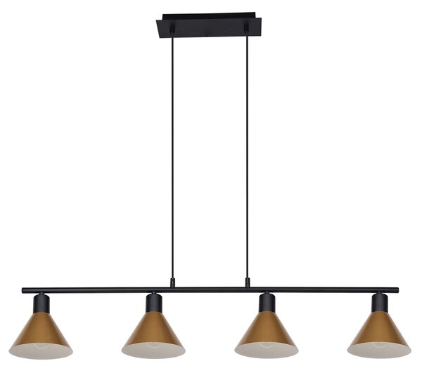 RABALUX Závěsné moderní osvětlení nad jídelní stůl ALVARO, 4xE27, 40W, černozlaté 003160