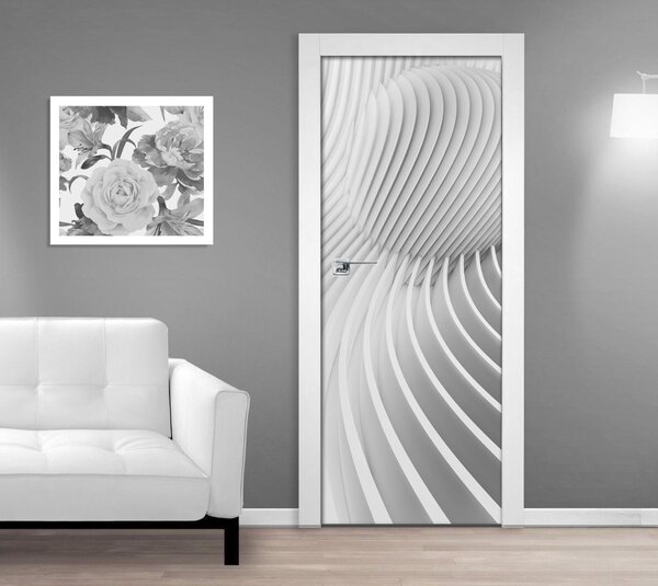 Samolepící fototapeta na dveře 95x210cm - 3D vlny abstraktní, 89