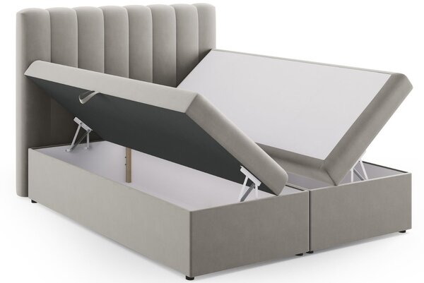Micadoni Sametová boxspring postel Kelp 160 x 200 cm