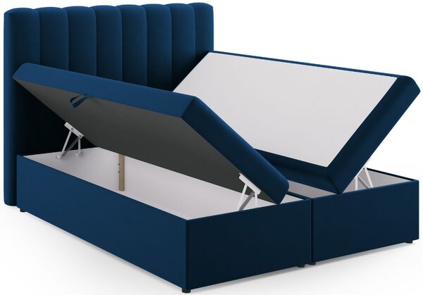 Micadoni Sametová boxspring postel Kelp 160 x 200 cm