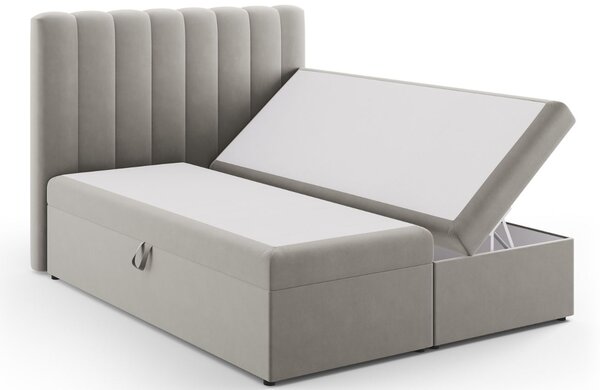 Micadoni Sametová boxspring postel Kelp 160 x 200 cm