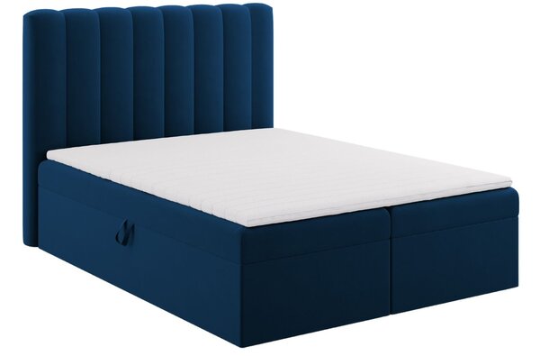 Micadoni Sametová boxspring postel Kelp 160 x 200 cm