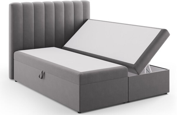 Micadoni Sametová boxspring postel Kelp 160 x 200 cm