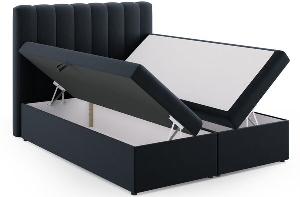 Micadoni Sametová boxspring postel Kelp 160 x 200 cm