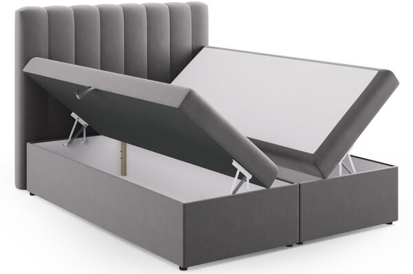 Micadoni Sametová boxspring postel Kelp 160 x 200 cm
