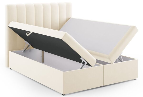 Micadoni Sametová boxspring postel Kelp 160 x 200 cm