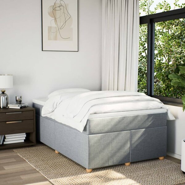 Box spring postel s matrací světle šedá 120x190 cm textil 3285359