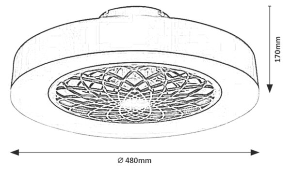 5419 LED Stmívatelné stropní svítidlo s ventilátorem LED/35W/230V 3000-6000K + dálkové ovládání