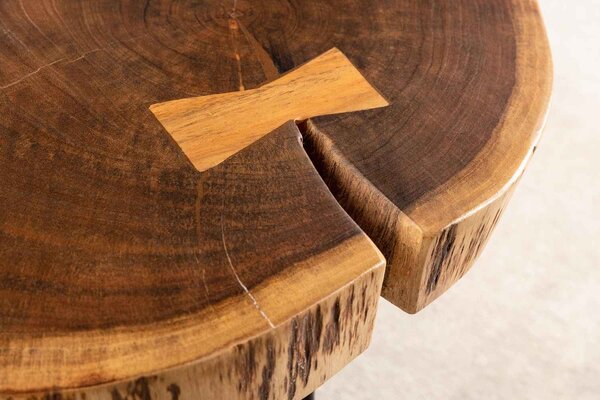 Designový odkládací stolek Island 40 cm hnědá akácie