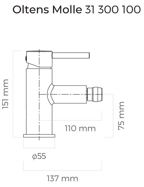 Oltens Molle bidetová baterie stojící černá mat 31300300