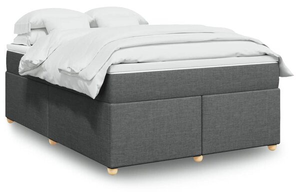 Box spring postel s matrací tmavě šedý 140 x 190 cm textil 3285374