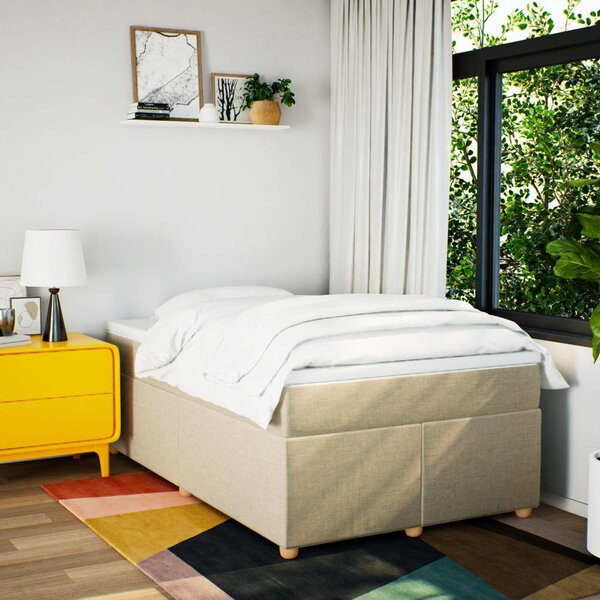 Box spring postel s matrací krémová 120x200 cm textil 3285371