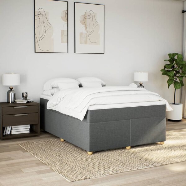 Box spring postel s matrací tmavě šedý 140 x 190 cm textil 3285374