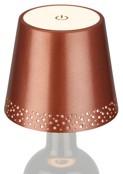 BRILONER Nabíjecí stolní lampa, 11 cm, 2,6W, 280lm, měď BRILO 7485013
