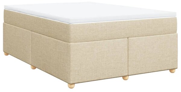 Box spring postel s matrací krémová 140x190 cm textil 3285378