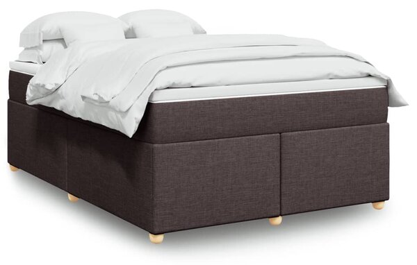 Box spring postel s matrací tmavě hnědá 140x190 cm textil 3285376