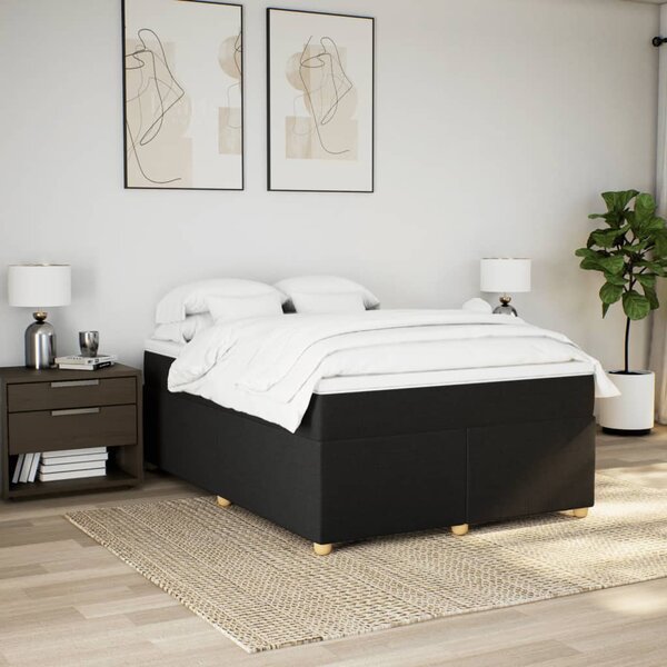 Box spring postel s matrací černá 140 x 190 cm textil 3285375