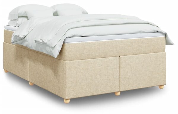 Box spring postel s matrací krémová 140x190 cm textil 3285378
