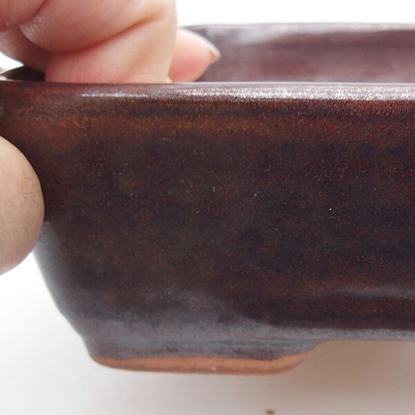 E-bonsai Keramická bonsai miska 18 x 13 x 4,5 cm hnědá