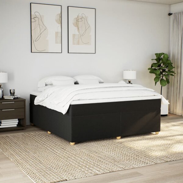 Box spring postel s matrací černá 180x200 cm textil 3285396