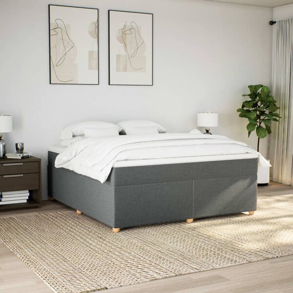 Box spring postel s matrací tmavě šedá 180x200 cm textil 3285395