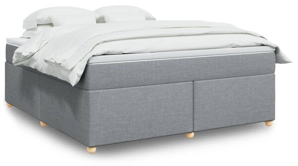 Box spring postel s matrací světle šedá 180 x 200 cm textil 3285394