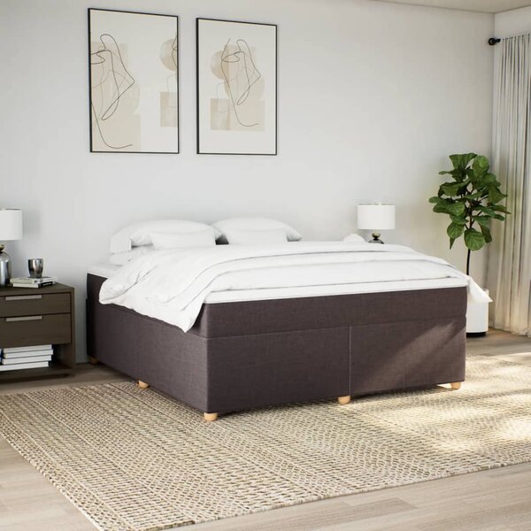 Box spring postel s matrací tmavě hnědá 180x200 cm textil 3285397