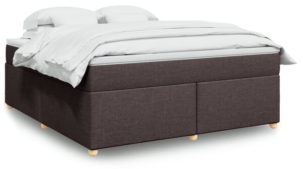 Box spring postel s matrací tmavě hnědá 180x200 cm textil 3285397