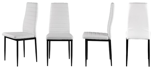 ModernHome DC855-4 Sada 4 jídelních židlí z , bílá