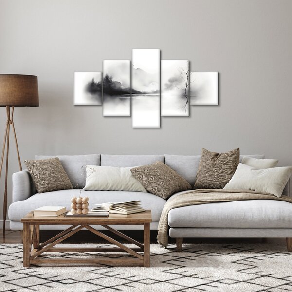 Obraz - Inkoustová malba krajiny (125x70 cm)