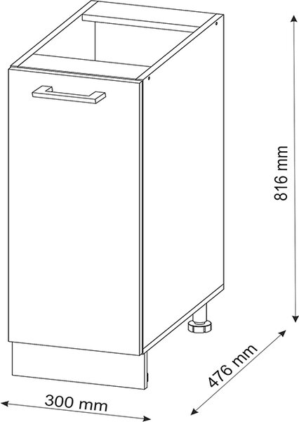 Lékárničková skříňka Vicco R-Line Ušlechtilá šedá 30 cm , PD Antracit, Model 45383
