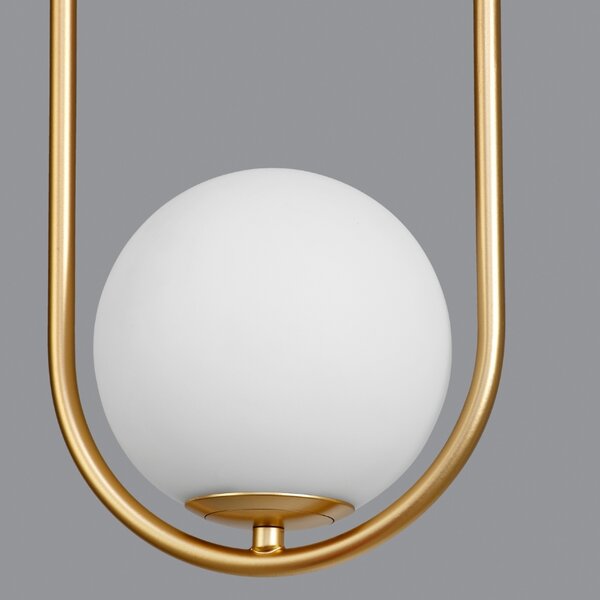 Opálově bílé skleněné závěsné světlo Nova Luce Obitar 20 cm